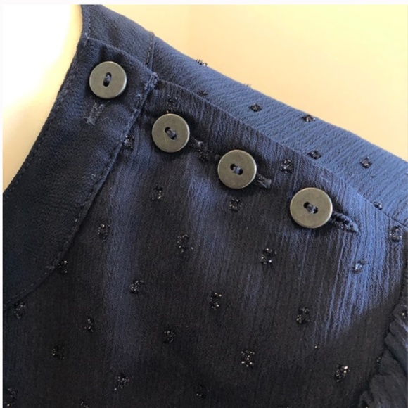 AllSaints Eliana Shimmer Top, Mystic Blue - Picture 6 of 7